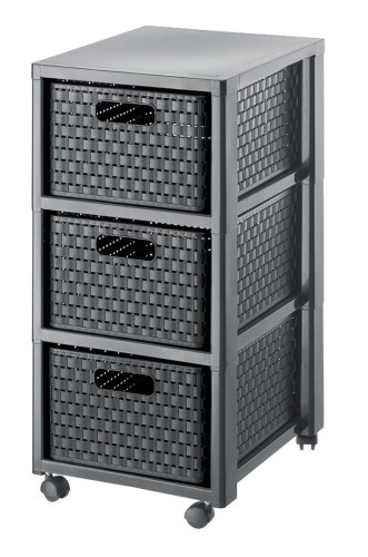 ROTHO Regał duży z 3 szufladami COUNTRY antracyt