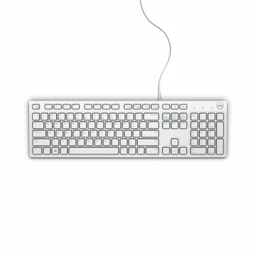 Keyboard : US-Euro (Qwerty) Dell KB216 Quietkey USB, White