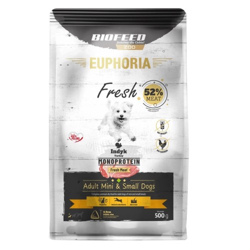 BIOFEED Euphoria fresh meat adult indyk mono sx/s 0,5kg