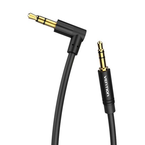 Kabel audio 3,5mm męski do kątowy 90° męski 1m Vention BAKBF-T Czarny