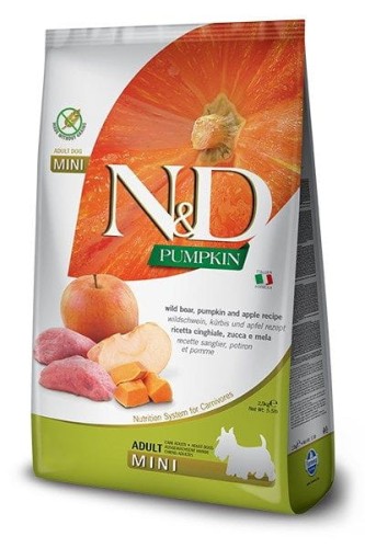 N&D Pumpkin Boar & Apple Adult Mini - sucha karma dla psa - 2,5kg