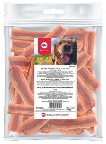 MACED Trio Kaczka, królik, jagnięcina - przysmak dla psa - 500g
