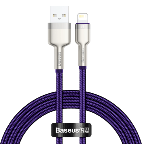 Kabel USB do Lightning Baseus Cafule, 2.4A, 1m (fioletowy)