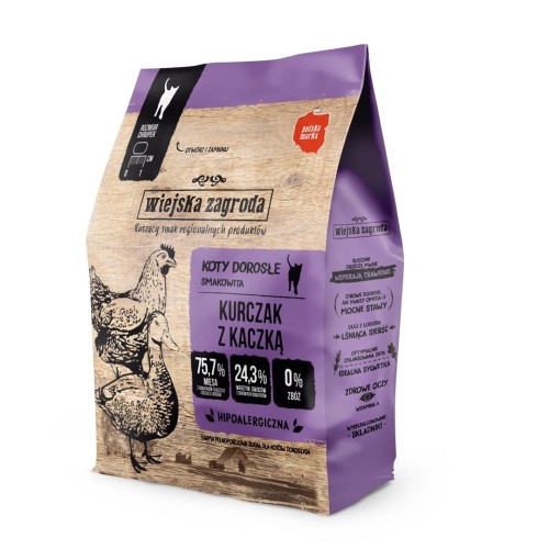 Wiejska Zagroda Kurczak z kaczką karma sucha dla kota 400g