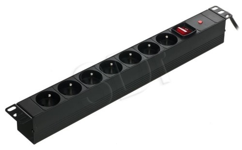 Alantec Listwa zasilająca 19" 230V - 7 gniazd (typu E - CEE 7/5), z wyłącznikiem LED, z zabezpieczeniem przeciwprzeciążeniowym, kabel 1,8m CEE 7/7 (PZ