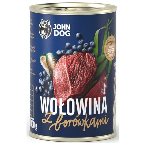 John Dog BERRY Adult wołowina z borówkami 400g