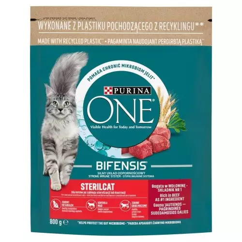 PURINA One Bifensis Sterilcat Wołowina - sucha karma dla kota - 800 g