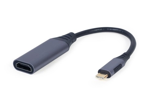 ADAPTER USB TYP-C DO HDMI NA KABLU SZARY, 15CM