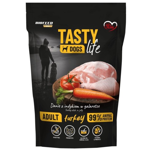 BIOFEED Tasty dog life Mini Indyk 90% Saszetka 150g
