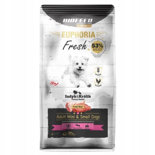 BIOFEED Euphoria fresh meat adult indyk/królik xs/s 0,5kg