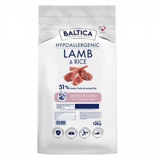 BALTICA NUTRACEUTIC Hypoallergenic Lamb & Rice XS / S 12kg