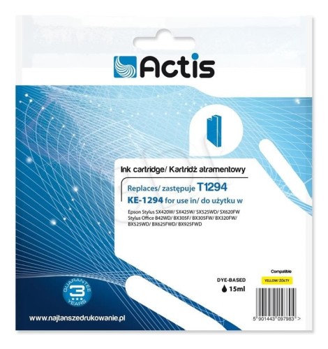 Actis KE-1294 Tusz (zamiennik Epson T1294; Standard; 15 ml; żółty)