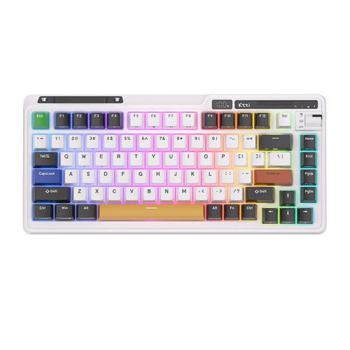 Bezprzewodowa klawiatura mechaniczna Royal Kludge KZZI K75 pro RGB, Eternity Switch (czarno-biała) (QWERTY)