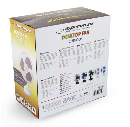 Wentylator biurkowy Esperanza Chinnok EHF003WE (kolor biały, kolor szary)