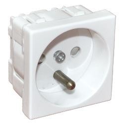 Alantec Gniazdo elektryczne 45x45, białe - 2P+Z (PZ01B)