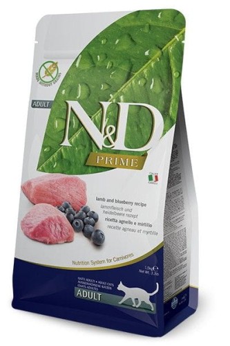 N&D Prime Lamb & Blueberry Adult - sucha karma dla kota - 1,5kg