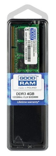 Pamięć GoodRam GR1333S364L9S/4G (DDR3 SO-DIMM; 1 x 4 GB; 1333 MHz; CL9)