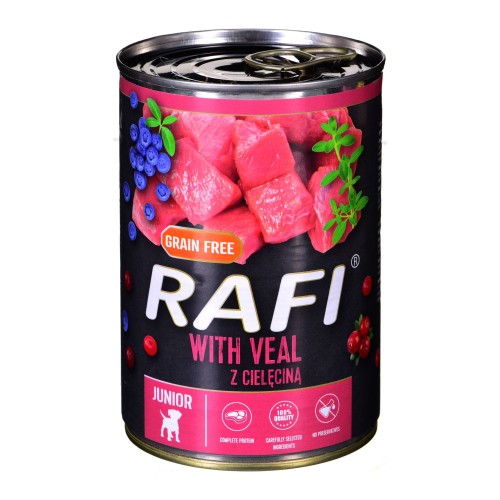 Rafi junior z cielęciną - mokra karma dla szczeniąt - 400 g