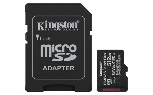 KINGSTON microSDXC 512GB Canvas Select Plus 3 + ADP