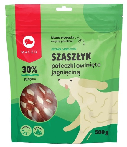 Szaszłyk Pałeczki owinięte jagnięciną - przysmak dla psa - 500g