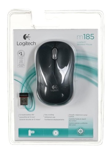 Mysz Logitech M185 910-002235 (optyczna; 1000 DPI; kolor szary