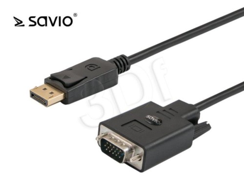 Kabel SAVIO CL-92 (DisplayPort M - D-Sub (VGA) M; 1,8m; kolor czarny)