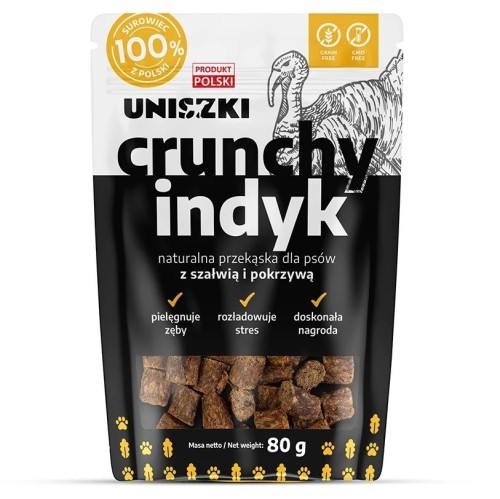 UNISZKI Crunchy indyk - Szałwia Pokrzywa 80g