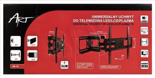 Uchwyt ścienny do telewizora ART AR-70 (Obrotowy, Uchylny; 23" - 55"; max. 45kg)