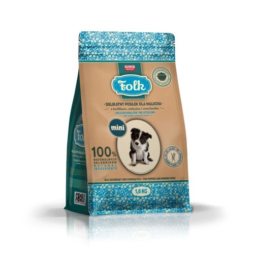 FOLK Delikatny posiłek dla malucha z królikiem, cielęciną i marchewką Mini 1.6kg