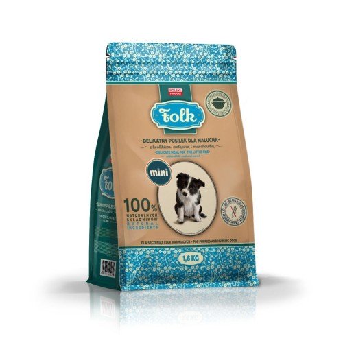 FOLK Delikatny posiłek dla malucha z królikiem, cielęciną i marchewką Mini 1.6kg