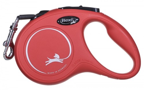 Smycz NEW CLASSIC S taśma -5m -do 15kg czerwony