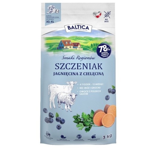 BALTICA SMAKI REGIONÓW Szczeniak Jagnięcina z cielęciną S / L / XL 3kg