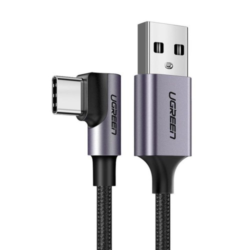 Kabel USB do USB-C kątowy UGREEN US284 3A Quick Charge 3.0 1m (czarny)
