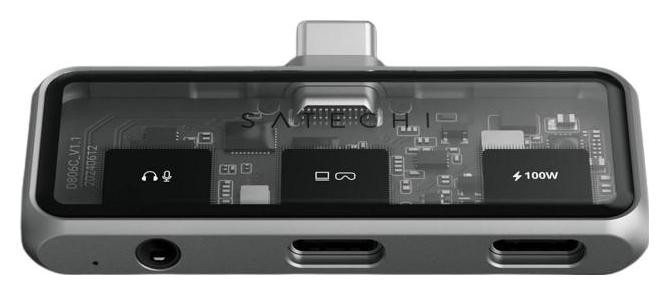 Satechi Mobile XR Hub USB-C 3.2 - mobilny adapter USB-C | 1x USB-C 100W PD | 1x USB-C DP 1.4 4K@60Hz | 1x 3.5mm audio in/out (space gray)