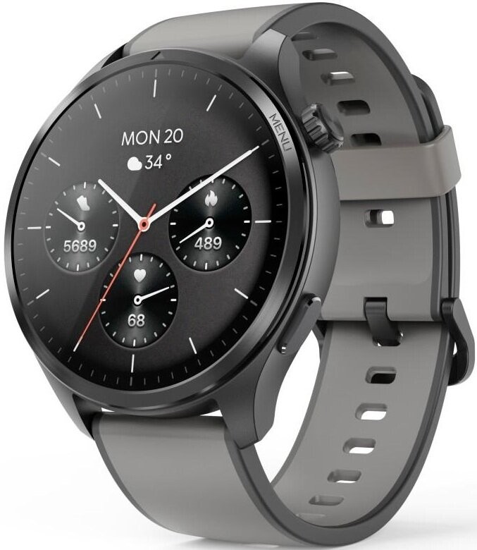 Hama Smartwatch 9000 czarno-szara koperta, czarno-szary pasek silikonowy