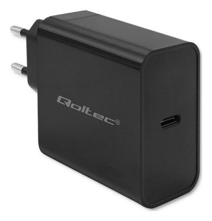 Qoltec Super Quick PD | 1xUSB-C | 65W | 5-20V | 3-3.25A | Czarna