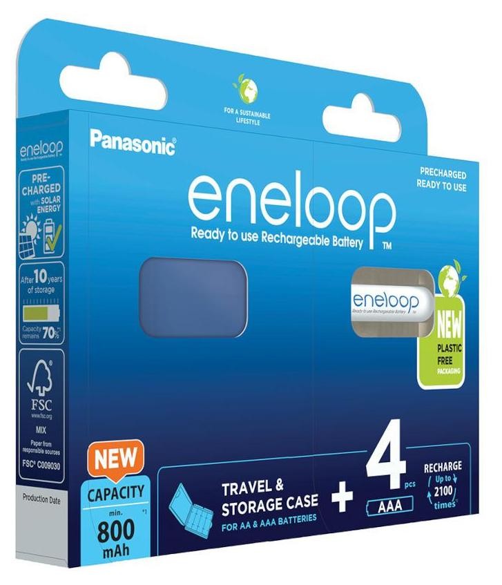Panasonic Eneloop AAA 800mAh 4 szt + box
