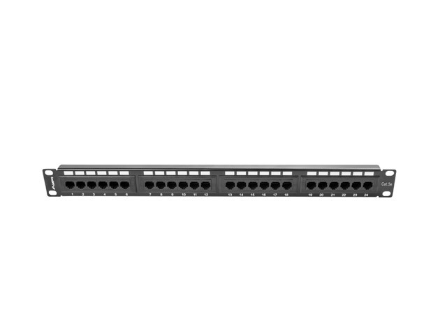 Patch panel Lanberg Patch Panel 24 port 1U 19'' kat.5E UTP czarny