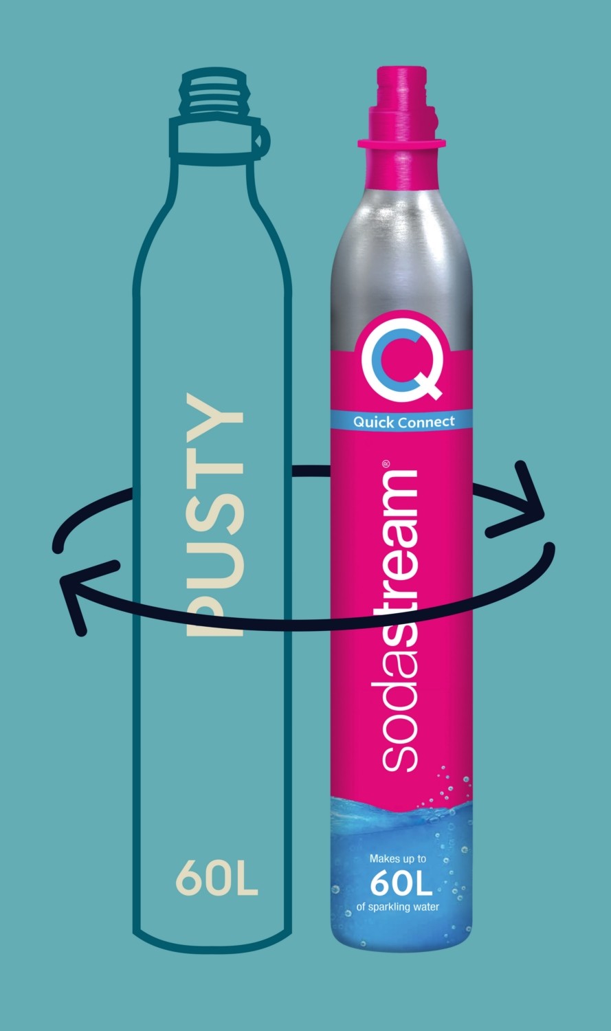 Sodastream Nabój CO2 Quick Connect Wymiana różowy