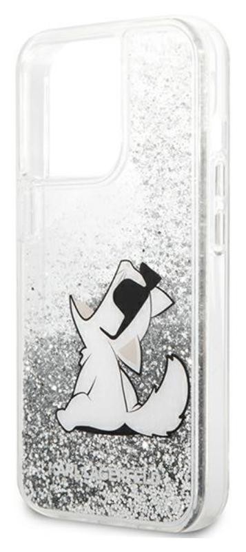 Karl Lagerfeld Liquid Glitter Choupette Fun - Etui iPhone 13 Pro Max (srebrny)