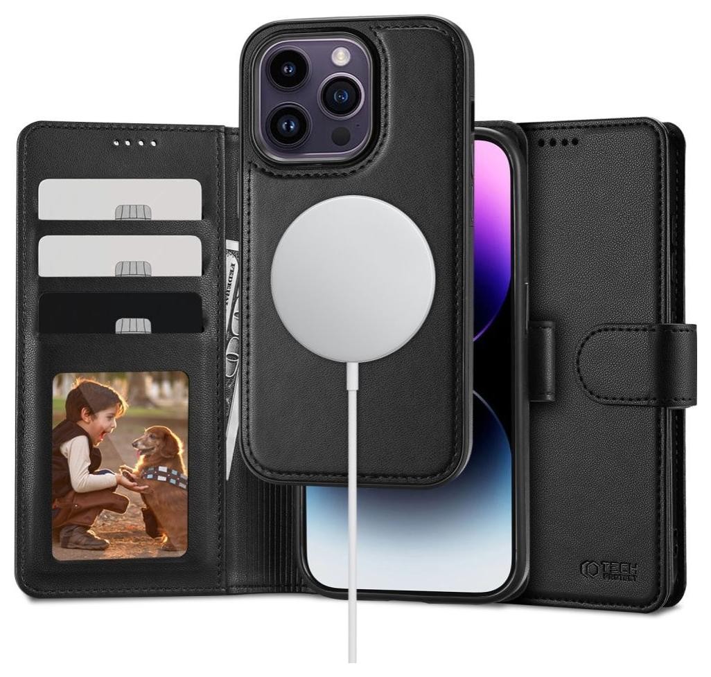 Etui Tech-Protect Wallet Magsafe do iPhone 15 Pro Max czarny