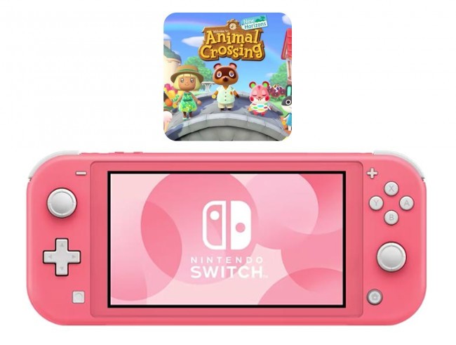 Nintendo Switch Lite - Coral + Animal Crossing: New Horizons