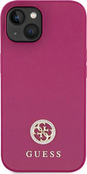 Guess 4G Strass Metal Logo - Etui iPhone 15 (różowy)