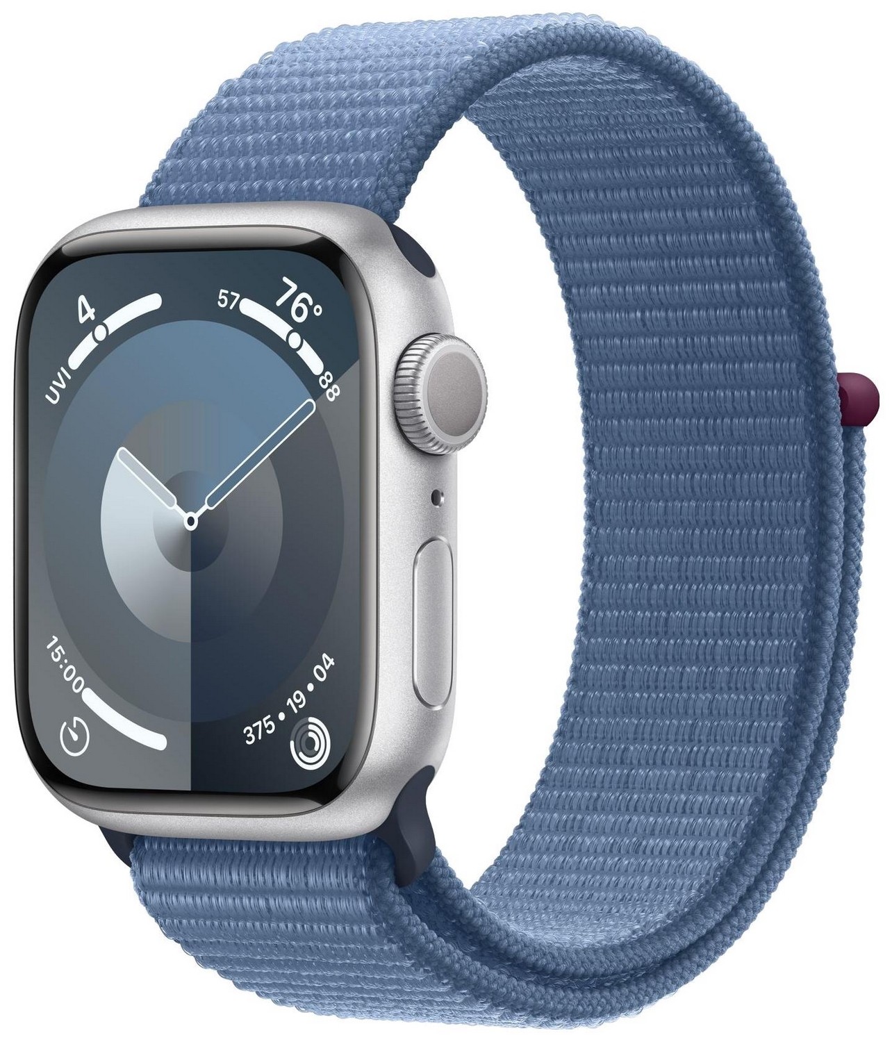 Apple Watch 9 GPS 45mm aluminium Srebrny | Zimowy Błękit opaska sportowa