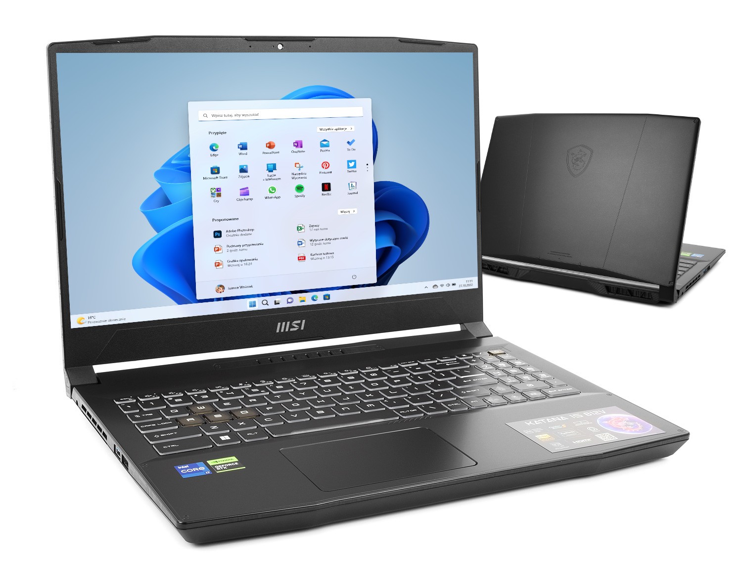 MSI Katana 15 B12VFK-1437XPL Core i7-13620H | 15,6''-144Hz | 16GB | 2TB | W11 | RTX 4060