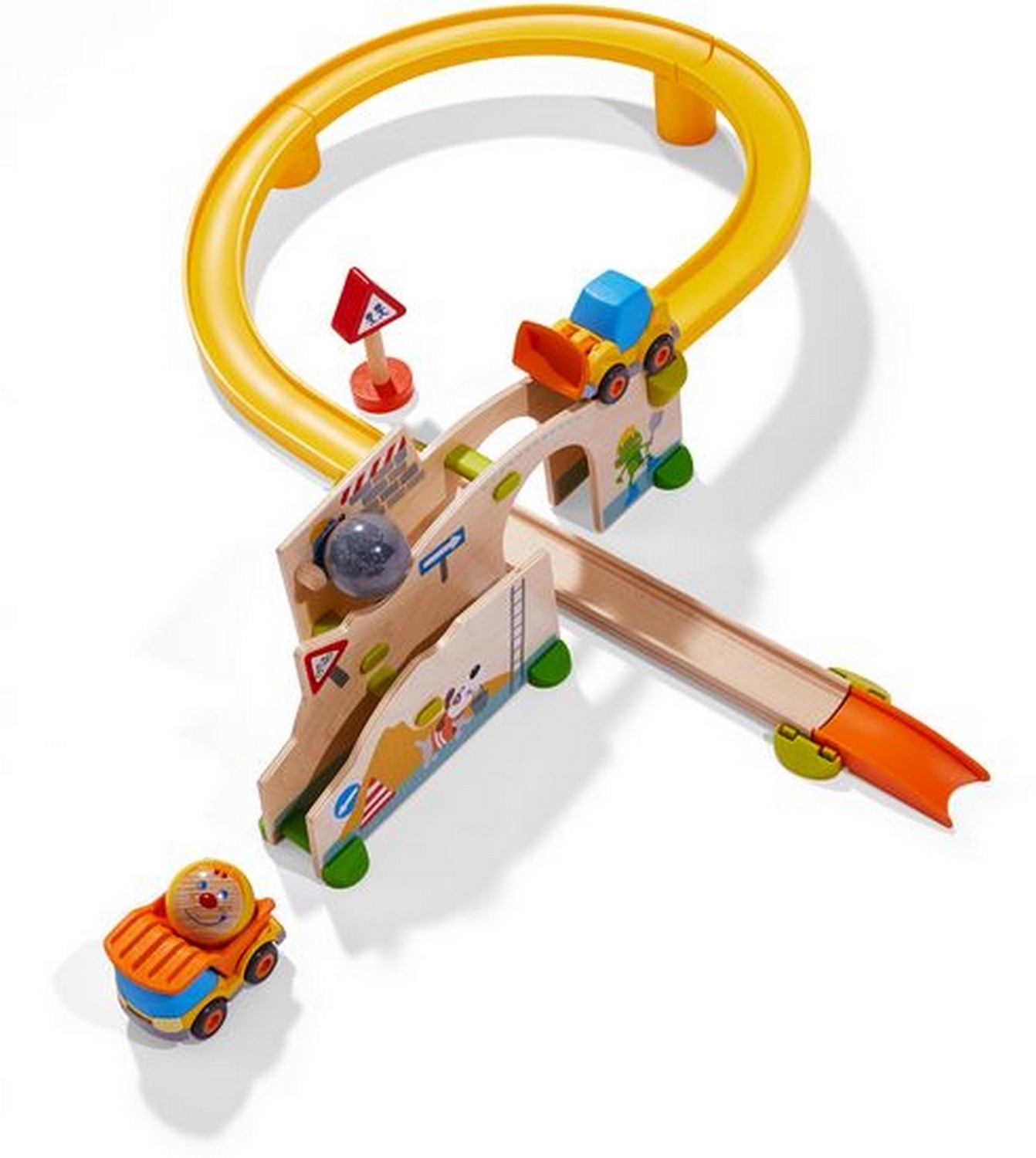 Nauka przez zabawę zabawka edukacyjna HABA Kullerbü Kulodrom Tor Zabaw Na Placu Budowy 303081