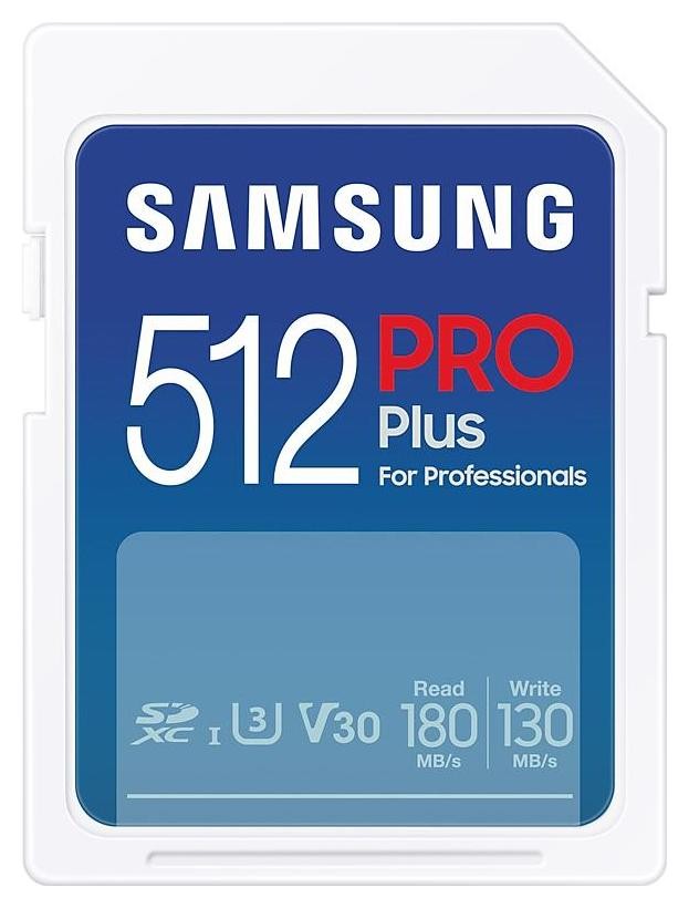 Samsung PRO Plus SDXC 512GB UHS-I U3 [Zapis 130MB/s Odczyt 180MB/s] v 2023