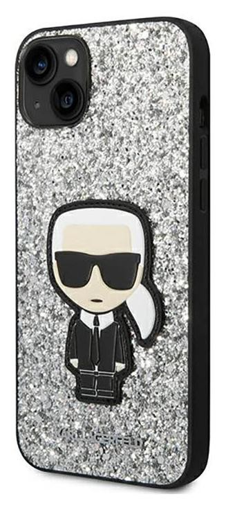 Karl Lagerfeld Glitter Flakes Ikonik - Etui iPhone 14 (srebrny)