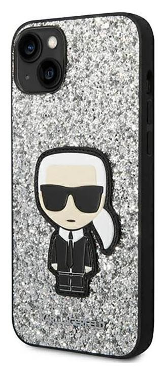 Karl Lagerfeld Glitter Flakes Ikonik - Etui iPhone 14 (srebrny)