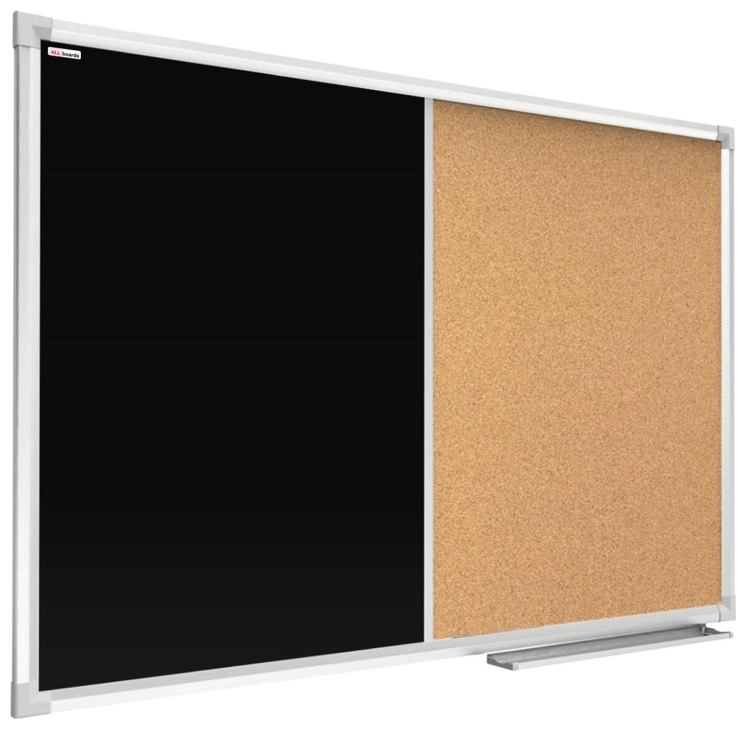 Korkowa kredowa magnetyczna Allboards COMBI czarna magnetyczna korkowa 120x90 cm